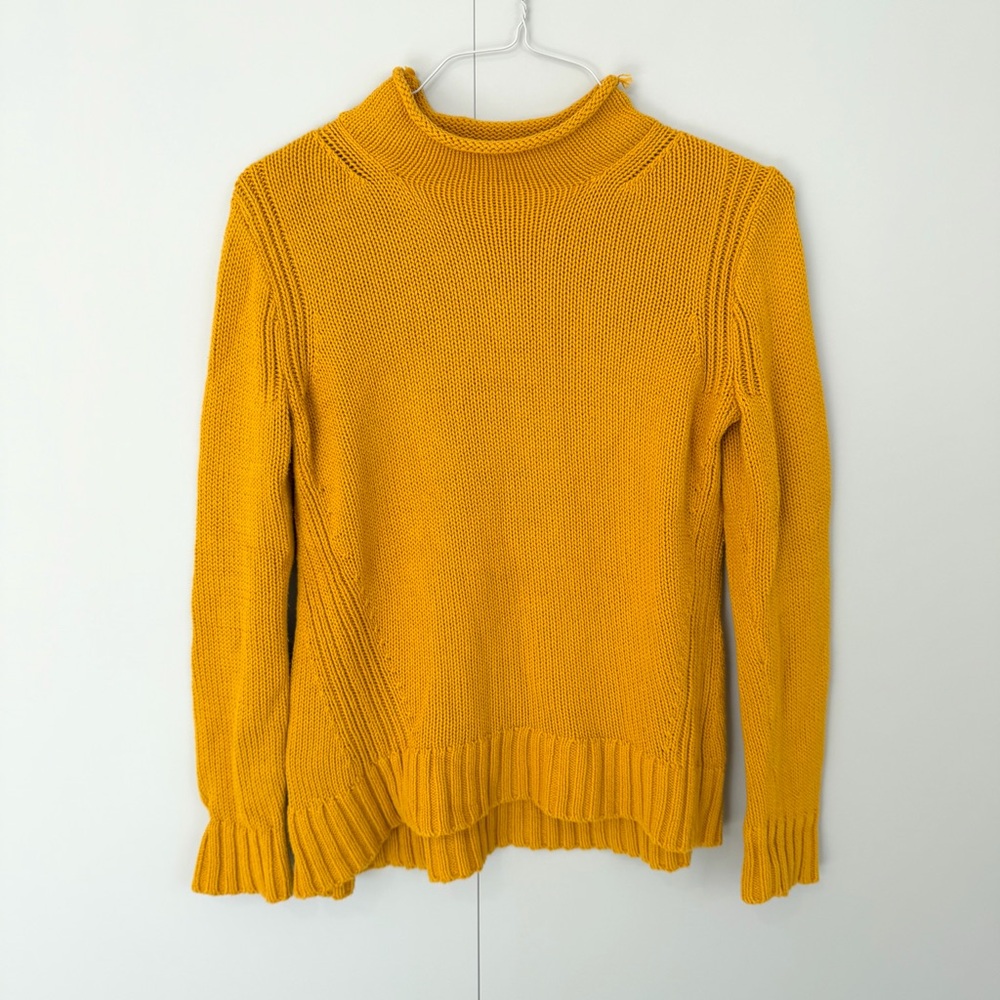 J. Crew Mustard Yellow Turtleneck Sweater